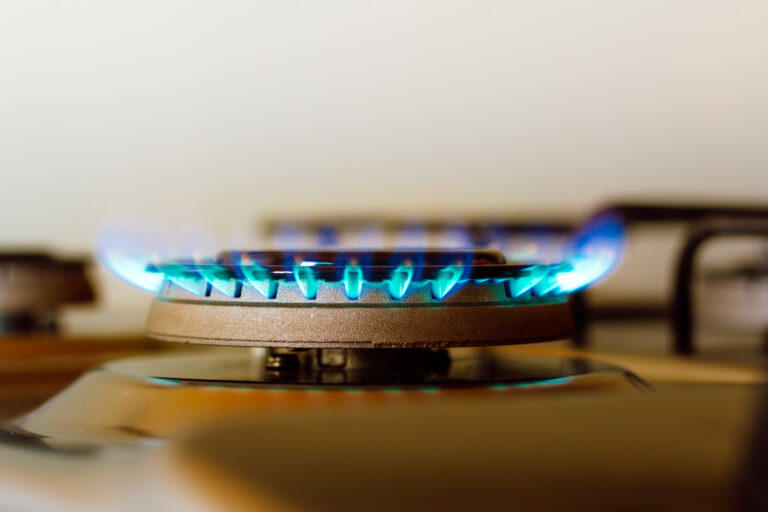 In this photo illustration the blue flame produced by cooking gas liquefied petroleum gas (LPG), composed of propane and butane. In Brazil it is widely used in domestic and industrial kitchens